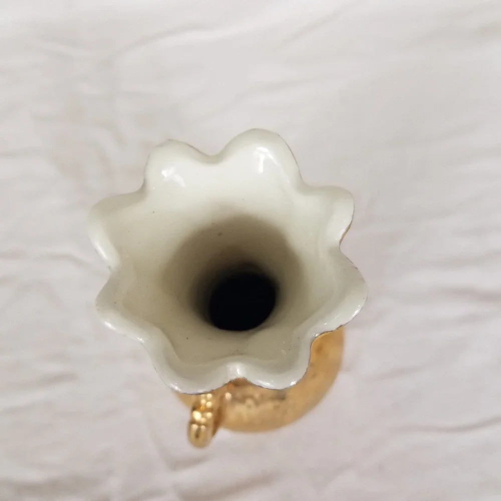 Vintage Weeping Gold Bud Vase Home Decor 7.25in Gold 24K Gold Encrusted USA
